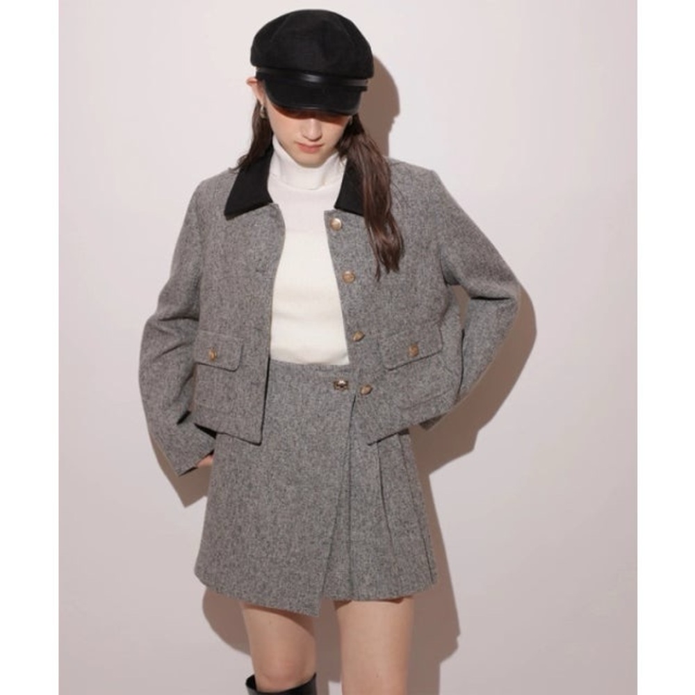 Rirandture Cropped Blazer & Pleated Skort Set S